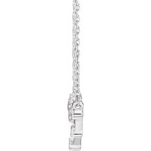 14K White Gold 1/8 CTW Natural Diamond Libra 16-18" Necklace