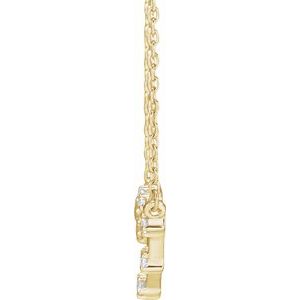 14K Yellow Gold 1/8 CTW Natural Diamond Libra 16-18" Necklace