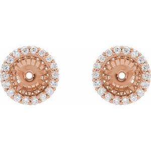 14K Rose Gold 1/5 CTW Diamond Earring Jackets with 6.1 mm ID – image 2