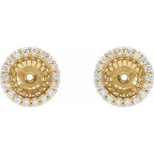 14K Yellow Gold 1/5 CTW Diamond Earring Jackets with 6.1 mm ID
