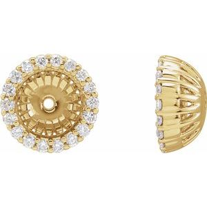 14K Yellow Gold 1/5 CTW Diamond Earring Jackets with 6.1 mm ID – image 2