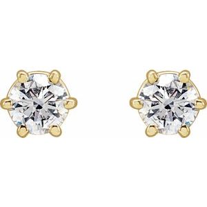 14K Yellow Gold 1/2 CTW Natural Diamond Stud Earrings – image 2