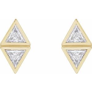 14K Yellow Gold 1/4 CTW Natural Diamond Two-Stone Bezel-Set Earrings – image 2