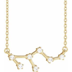 14K Yellow Gold 1/6 CTW Natural Diamond Leo 16-18" Necklace