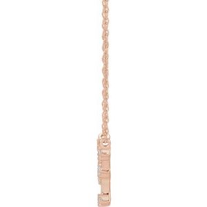 14K Rose Gold 1/8 CTW Natural Diamond Pisces 16-18" Necklace