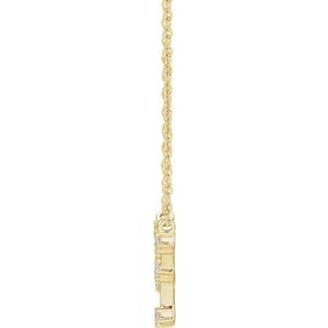 14K Yellow Gold 1/8 CTW Natural Diamond Pisces 16-18" Necklace