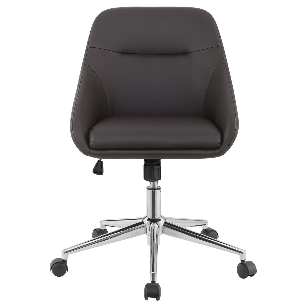 Jackman Brown Upholstered Adjustable Home Office Desk Chair