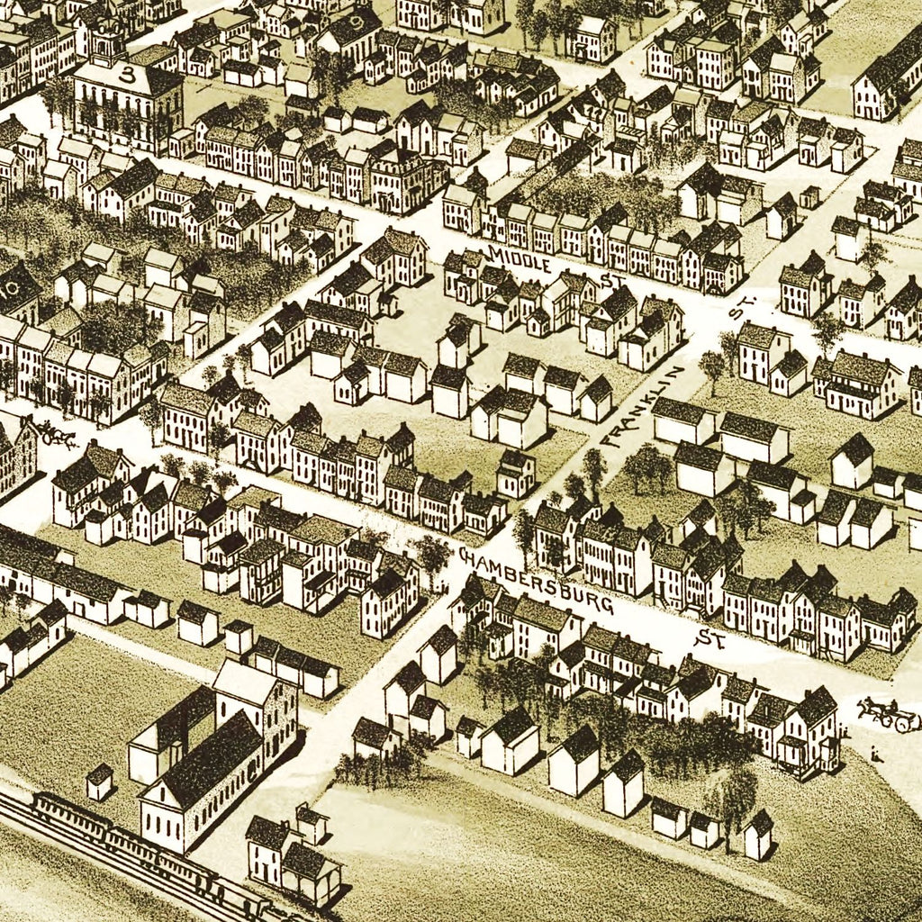 Vintage Map of Gettysburg, Pennsylvania 1888