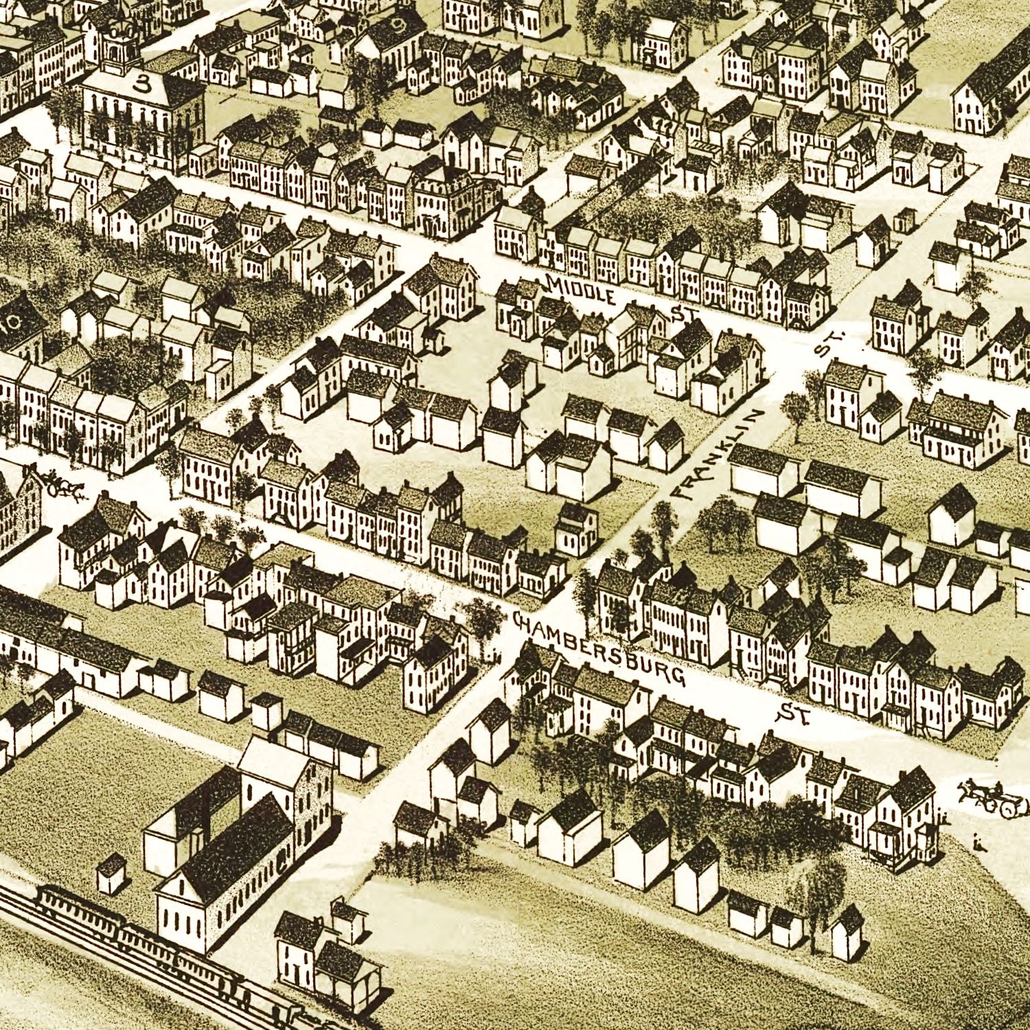 Vintage Map of Gettysburg, Pennsylvania 1888