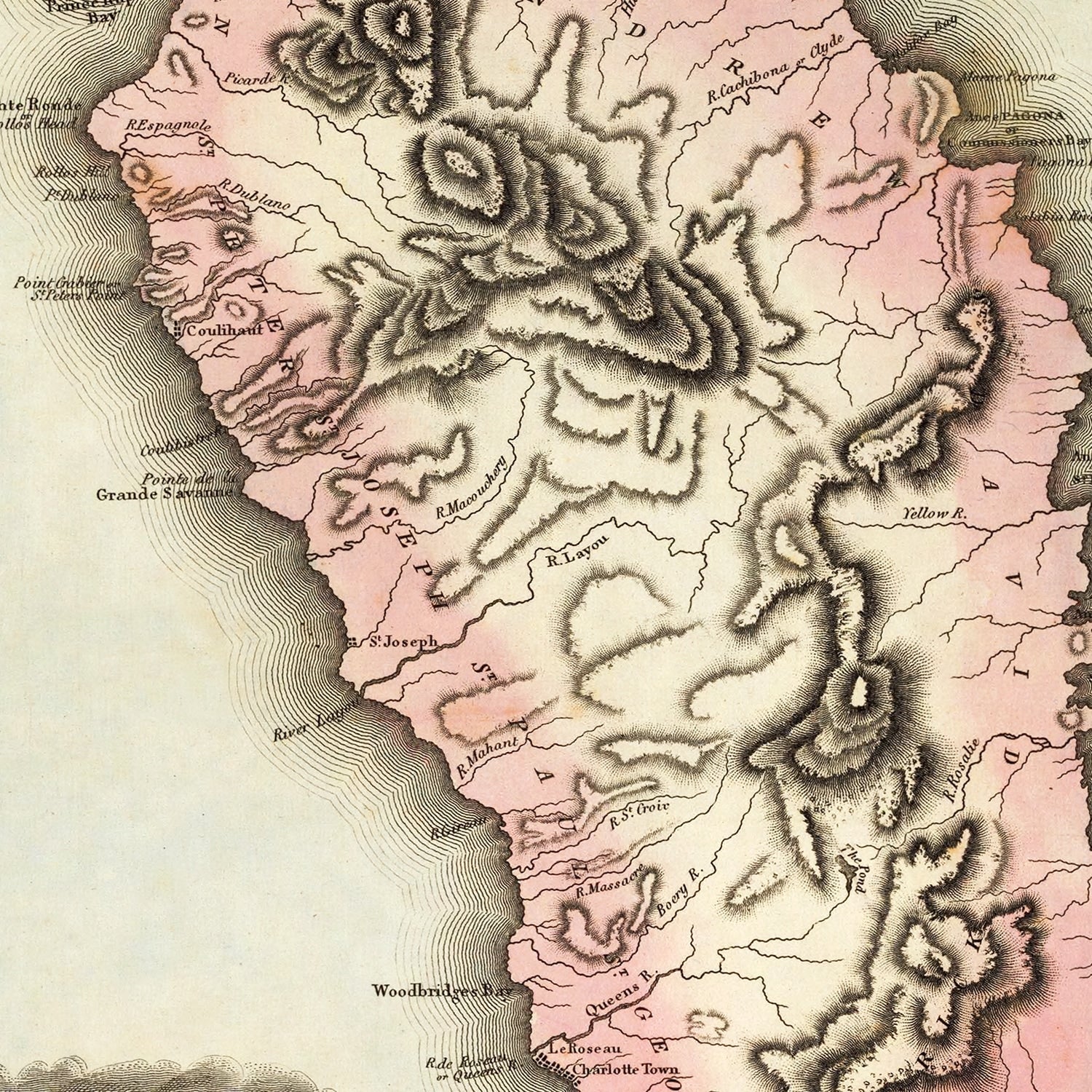 Vintage Map of Dominica, 1823