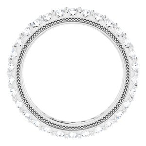 14K White 9/10 CTW Natural Diamond Eternity Band Size 5.5