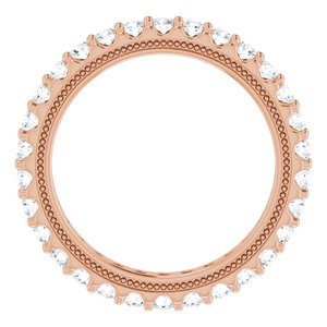14K Rose 9/10 CTW Natural Diamond Eternity Band Size 5.5