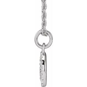 14K White Gold .08 CTW Natural Diamond Peace 16-18" Necklace