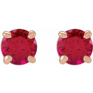 14K Rose Gold Lab-Grown Ruby Earrings – image 2