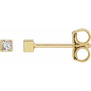 14K Yellow Gold .05 CTW Natural Diamond Bezel-Set Earrings