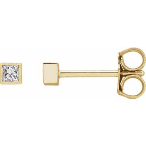 14K Yellow Gold .07 CTW Natural Diamond Bezel-Set Earrings