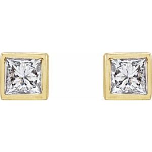 14K Yellow Gold .07 CTW Natural Diamond Bezel-Set Earrings – image 2