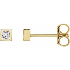14K Yellow Gold 1/6 CTW Natural Diamond Bezel-Set Earrings