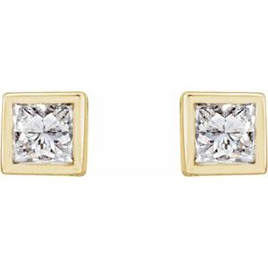 14K Yellow Gold 1/6 CTW Lab-Grown Diamond Bezel Earrings – image 2