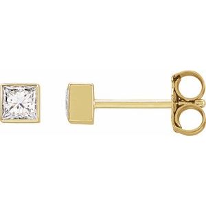 14K Yellow Gold 1/5 CTW Lab-Grown Diamond Bezel-Set Earrings