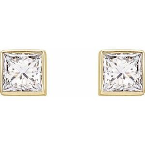 14K Yellow Gold 1/5 CTW Natural Diamond Bezel-Set Earrings – image 2