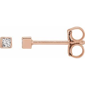 14K Rose Gold .05 CTW Natural Diamond Bezel-Set Earrings