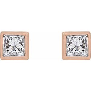 14K Rose Gold .07 CTW Natural Diamond Bezel-Set Earrings – image 2