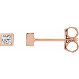 14K Rose Gold 1/6 CTW Natural Diamond Bezel-Set Earrings