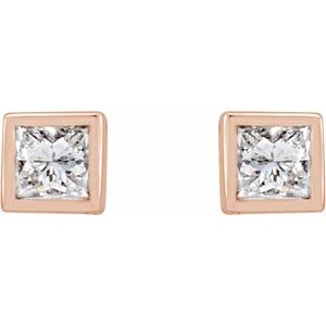 14K Rose Gold 1/6 CTW Lab-Grown Diamond Bezel Earrings – image 2