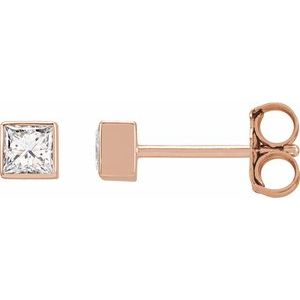 14K Rose Gold 5/8 CTW Lab-Grown Diamond Bezel-Set Earrings