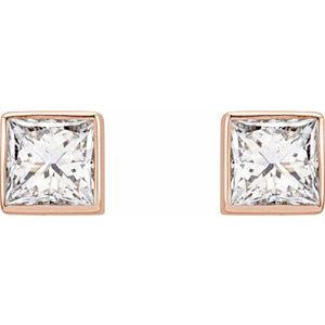 14K Rose Gold 5/8 CTW Lab-Grown Diamond Bezel-Set Earrings – image 2