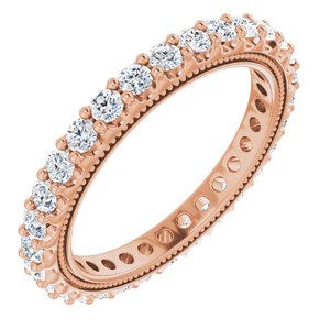 14K Rose 9/10 CTW Natural Diamond Eternity Band Size 5.5