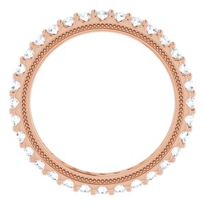 14K Rose 7/8 CTW Natural Diamond Eternity Band Size NONE