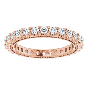 14K Rose 7/8 CTW Natural Diamond Eternity Band Size 4.5