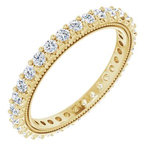 14K Yellow 1 CTW Lab-Grown Diamond Eternity Band Size 8