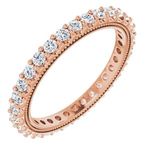 14K Rose 7/8 CTW Natural Diamond Eternity Band Size NONE