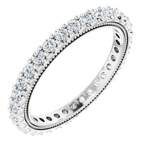 14K White 1 CTW Natural Diamond Eternity Band Size 8