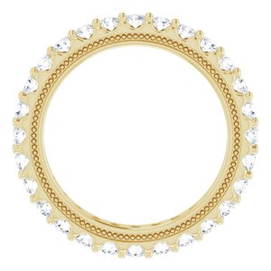 14K Yellow 7/8 CTW Natural Diamond Eternity Band Size 4.5