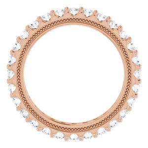 14K Rose 7/8 CTW Natural Diamond Eternity Band Size 4.5