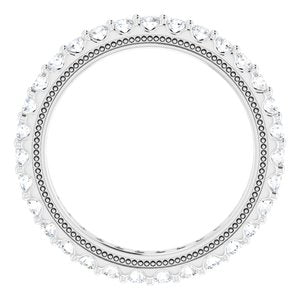 14K White 9/10 CTW Lab-Grown Diamond Eternity Band Size 6.5