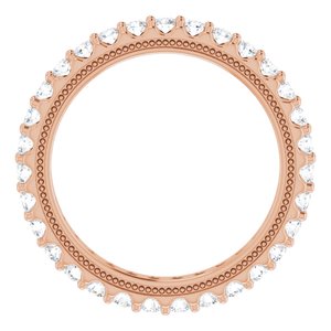 14K Rose 9/10 CTW Natural Diamond Eternity Band Size 6.5