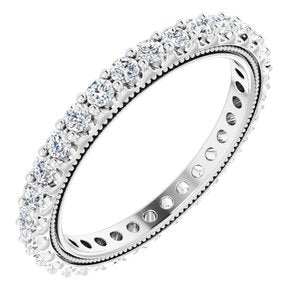 14K White 1 CTW Natural Diamond Eternity Band Size 7.5