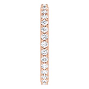 14K Rose 1 CTW Natural Diamond Eternity Band Size 7.5