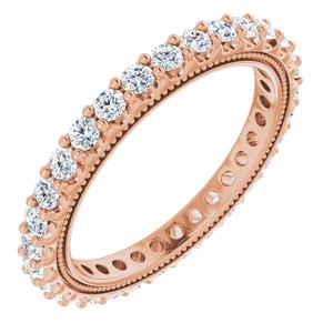 14K Rose 9/10 CTW Natural Diamond Eternity Band Size 6.5
