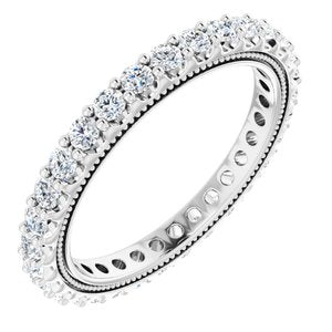 Platinum 9/10 CTW Natural Diamond Eternity Band Size 6.5