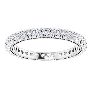 14K White 9/10 CTW Lab-Grown Diamond Eternity Band Size 6.5