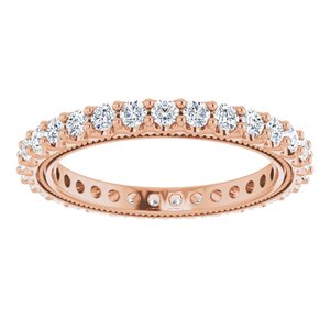 14K Rose 9/10 CTW Natural Diamond Eternity Band Size 6.5