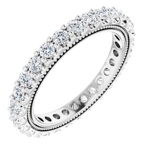 Platinum 7/8 CTW Natural Diamond Eternity Band Size 4