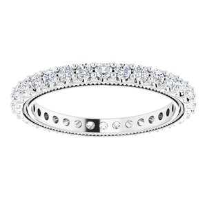 14K White 1 CTW Lab-Grown Diamond Eternity Band Size 7.5