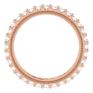 14K Rose 1 CTW Natural Diamond Eternity Band Size 7.5